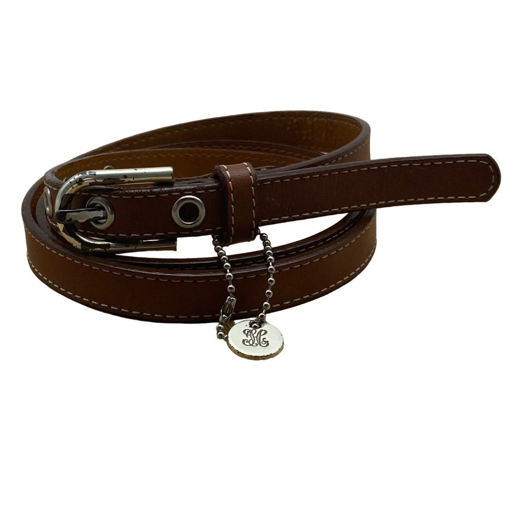 Vintage Ace Women Brown Genuine Leather H Handcrafted Single Stitch Belt 35”-39”